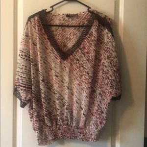 Xl flowy top blouse short sleeved lightweight